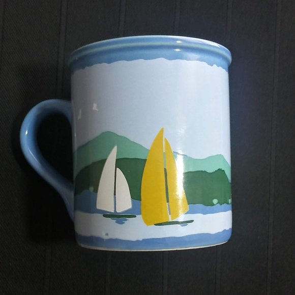 Hallmark Mug Mates Blue with Sailboats Ceramic Mug - Picture 2 of 5